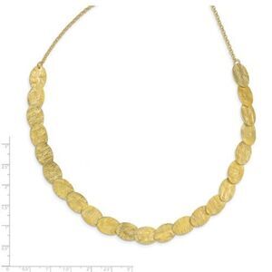 Leslie's Sterling Silver Gold-tone Textured with 1.5in ext. Necklace